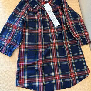 Jcrew Crewcuts Tartan Ruffle Shirt Dress Size 6-7